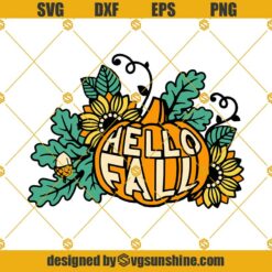 Pumpkin SVG, Pumpkin Sunflower SVG, Halloween Svg, Hello Fall Svg