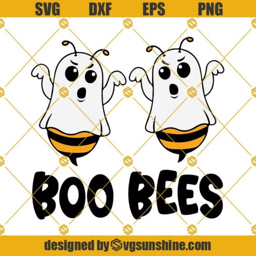 Boo Bees SVG, Ghost Bee SVG, Boo SVG, Halloween SVG Cricut Silhouette Cut File