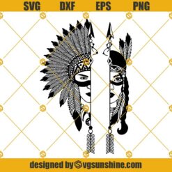 Native American Couple SVG, Arrow Native American Lovers SVG, Native Warrior SVG, Arrow Indian Couple SVG