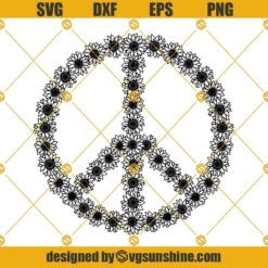 Sunflower Peace Sign SVG, Hippie SVG, Sunflower SVG, Peace Sign SVG PNG DXF EPS Cricut