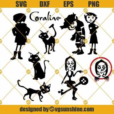 Coraline Bundle SVG, Coraline Silhouette Cut Files, Coraline PNG ...