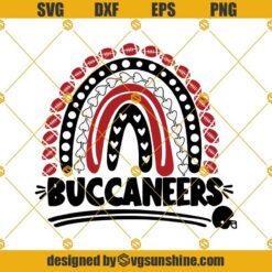 Buccaneers SVG, Football SVG Silhouette Cricut, Buccaneers Football Rainbow SVG