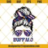 Buffalo Zuba Print Messy Bun SVG, Buffalo Bills SVG, Bills Mafia SVG, Messy Bun SVG