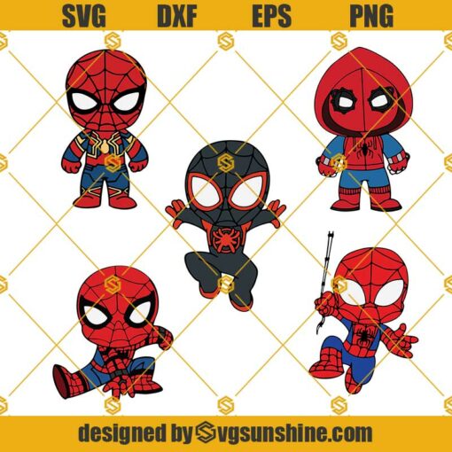 Bundle Spider Man SVG, Spider-Man SVG, Spiderman PNG, Baby Spiderman SVG, Miles Morales SVG