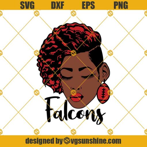 Falcons Black Woman SVG, Falcons Football SVG, Falcons Cut File, Football Team Cricut File