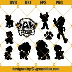 Paw Patrol Svg Bundle, Paw Patrol Avg Dxf, Eps, Png, Clipart, Silhouette And Cutfiles