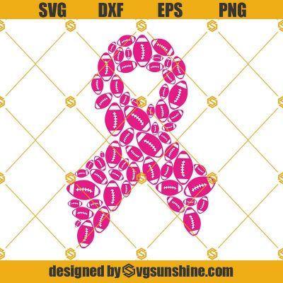 Breast Cancer Ribbon Football SVG, Football Pink Ribbon Cancer SVG