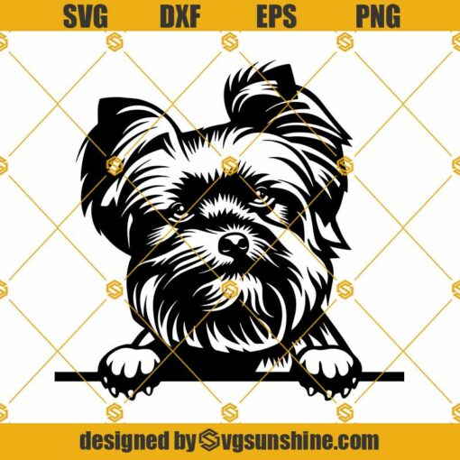 Yorkshire Terrier SVG, Dog SVG Files Cricut, Cute Yorkie Face Clipart, Vector Image Peeking SVG