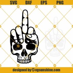 Hand Sign Skull SVG, Fuck You Hand Skull SVG, Hand Sign SVG, Skull SVG, Middle Finger Skull SVG