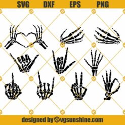 Skeleton Hand SVG Bundle, Skeleton Middle Finger SVG, Skeleton Hand SVG Files
