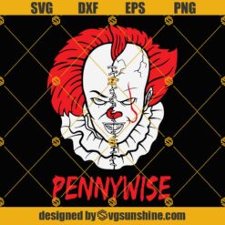 Pennywise SVG, Horror Movie SVG, Halloween SVG, Pennywise Vector Clipart