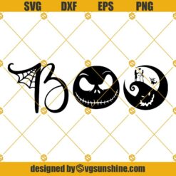 Boo Jack Skellington Face SVG, The Nightmare Before Christmas SVG, Jack Skellington SVG, Halloween Jack And Sally SVG