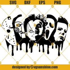 Horror Movie Killers Full Wrap Starbucks Cup SVG, Halloween Horror Movie Cold Cup SVG, Scary Movie SVG