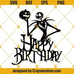 Jack Skellington Happy Birthday SVG PNG DXF EPS