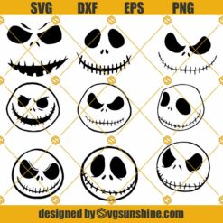 The Nightmare Before Christmas SVG Bundle, Halloween SVG, Jack Skellington Face SVG