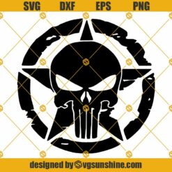Army Skull Star SVG, Punisher SVG, Veteran Star SVG, Star Skull SVG