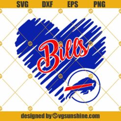 Buffalo Bills SVG, Glitter Heart Bills SVG, Buffalo Bills Logo SVG