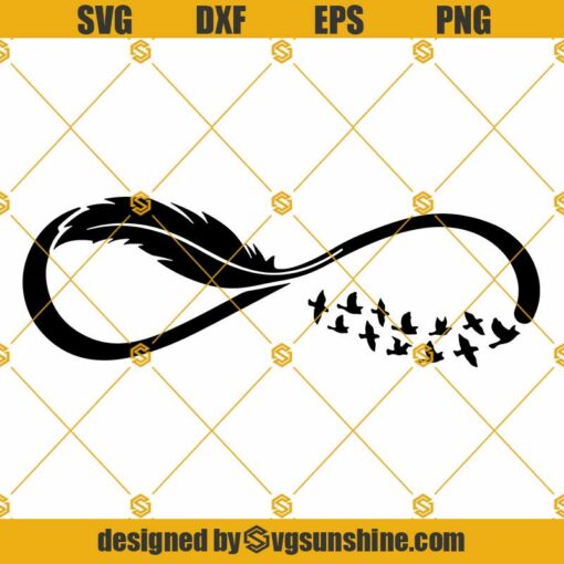 Infinity Symbol SVG, Infinity Bird Feather SVG PNG DXF EPS Cricut