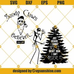 Jack Skellington Santa Claws SVG, Nightmare Before Christmas SVG Bundle, Jack Skellington Christmas Tree SVG