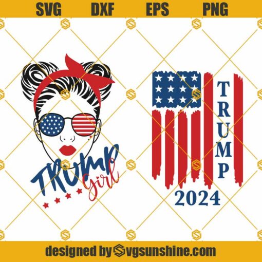 Trump Girl SVG, Trump 2024 SVG, Trump USA Flag SVG, America Flag SVG, Republican SVG, Donald Trump 2024 SVG