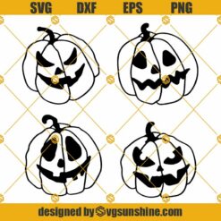Halloween Face Pumpkins SVG Bundle, Pumpkin Face SVG, Pumpkin Halloween SVG PNG DXF EPS Cricut Silhouette