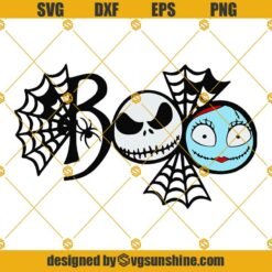 Boo Jack And Sally SVG, Jack Skellington SVG, A Nightmare Before Christmas SVG, Sally Face SVG, Halloween SVG