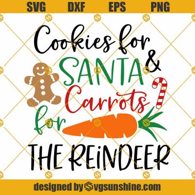 Cookies For Santa Carrots For The Reindeer SVG, Christmas Plate SVG ...