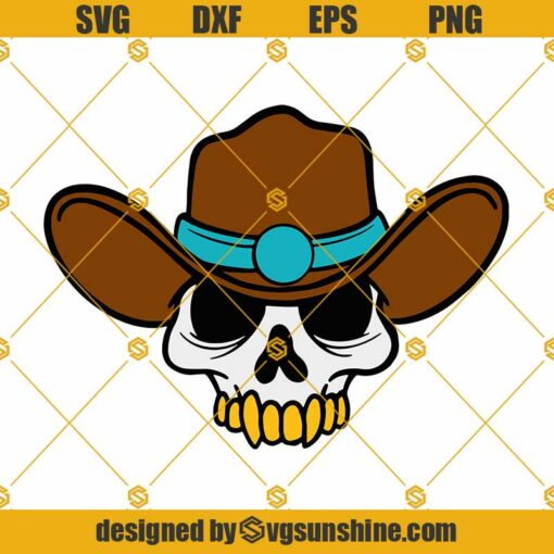 Cowboy Skull SVG, Skull Clipart, Halloween SVG, Western Cowboy Hat Rodeo Clipart