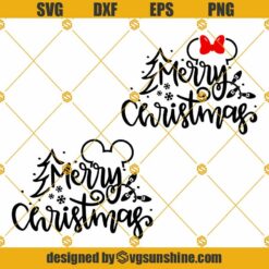 Mickey And Minnie Merry Christmas SVG, Disney Merry Christmas SVG PNG DXF EPS Bundle
