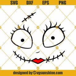Sally Face SVG, Inspired By The Nightmare Before Christmas Movie SVG, Sally SVG