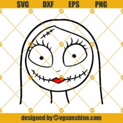 Sally Happy Face with Hair SVG, Nightmare Before Christmas SVG, Sally SVG PNG DXF EPS