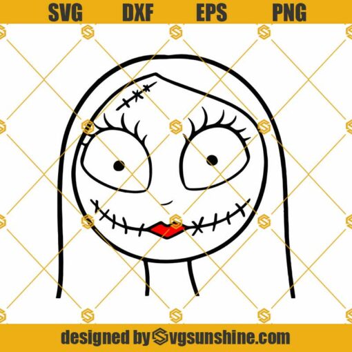 Sally Happy Face with Hair SVG, Nightmare Before Christmas SVG, Sally SVG PNG DXF EPS