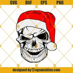 Skull Christmas SVG File, Christmas SVG, Skull In A Christmas Hat SVG PNG DXF EPS