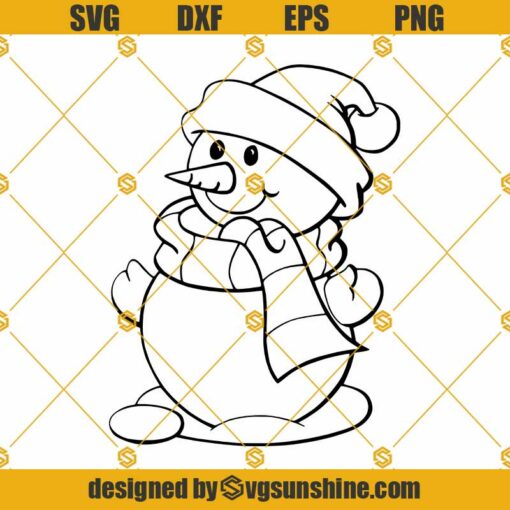 Snowman Outline SVG PNG DXF EPS Vector Clipart
