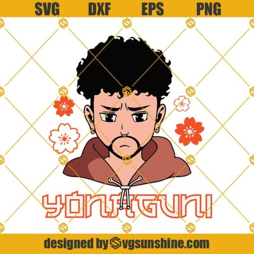 Bad Bunny Yonaguni Layered SVG, Bad Bunny Yonaguni Song SVG, Bad Bunny Svg PNG DXF EPS Cricut Silhouette