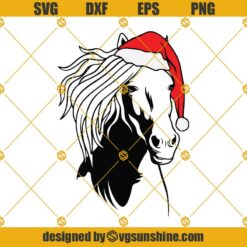 Horse Santa Hat SVG File, Horse With Hat SVG, Horse SVG Christmas Hat SVG, Farm Christmas SVG