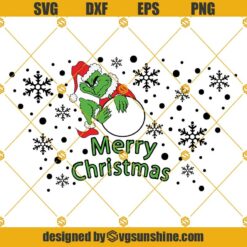 Grinch Merry Christmas Starbucks Cold Cup SVG PNG DXF EPS Cut Files For Cricut Silhouette