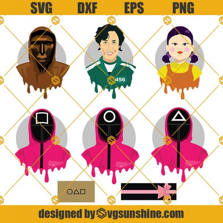 Squid Game Character SVG Bundle, Squid Game SVG, Squid Game Mask