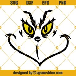 Grinch Face SVG PNG DXF EPS Cricut, Silhouette