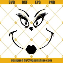 Grinch Face SVG PNG DXF EPS Cricut, Silhouette