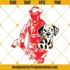 Firefighter Dalmatian Dog Head Silhouette SVG