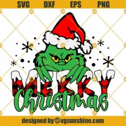 Grinch Merry Christmas SVG, Grinch Christmas SVG, Grinch Shirt Design, Buffalo Plaid Pattern SVG