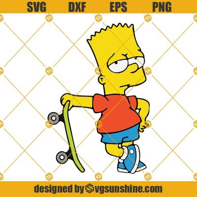 Bart The Simpson SVG PNG DXF EPS Cut Files For Cricut Silhouette