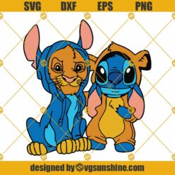 Stitch And Lion King SVG, Stitch Friends Cartoon SVG, Lion King SVG PNG DXF EPS Cricut