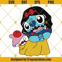 Stitch Snow White SVG, Disney Princess Stitch SVG PNG DXF EPS Cricut Silhouette