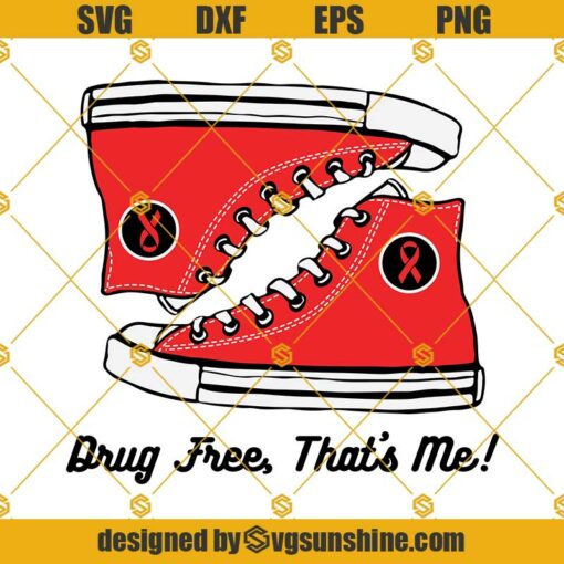 Drug Free Red Ribbon Week SVG, PNG DXF EPS Digital Download, Silhouette Cicut