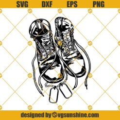Army Boots And Dog Tags SVG, Boots SVG, Military Boots SVG, Army Boots SVG