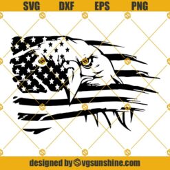 Eagle Through Flag SVG, American Eagle With Fag SVG PNG DXF EPS Cricut