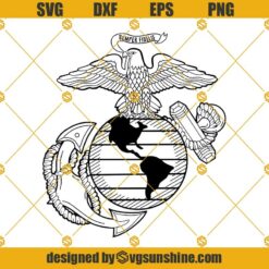 Marine SVG, Marine Logo SVG, Marine Eagle Globe Anchor SVG