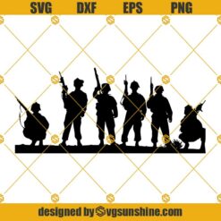 Soldiers SVG PNG DXF EPS Cut Files For Cricut Silhouette